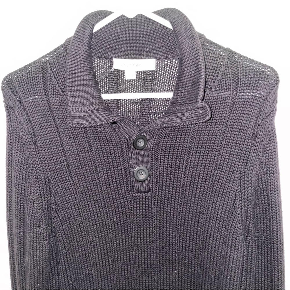Calvin Klein | Black Rib Knit Long Sleeve Sweater - Picture 5 of 15